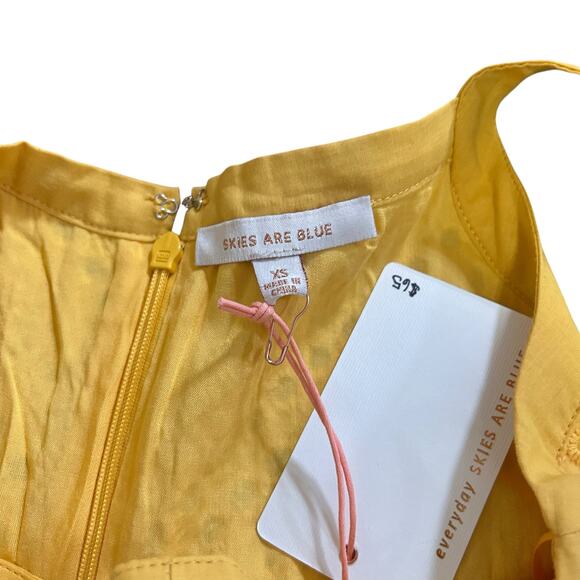 Skies are Blue Sunshine yellow eyelet layered sun dress women's size xs NWT - Picture 7 of 8